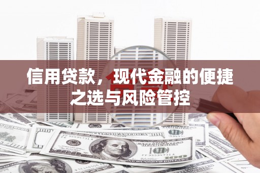 徐水信用贷款，现代金融的便捷之选与风险管控