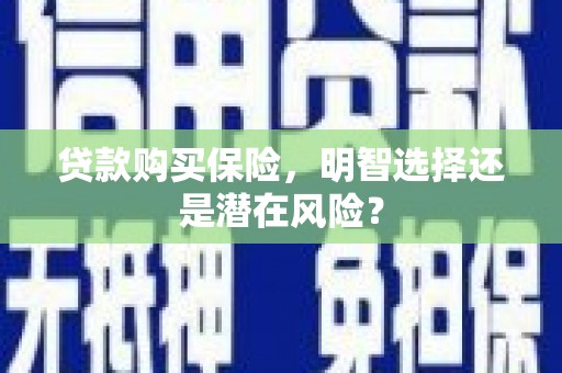 徐水贷款购买保险，明智选择还是潜在风险？