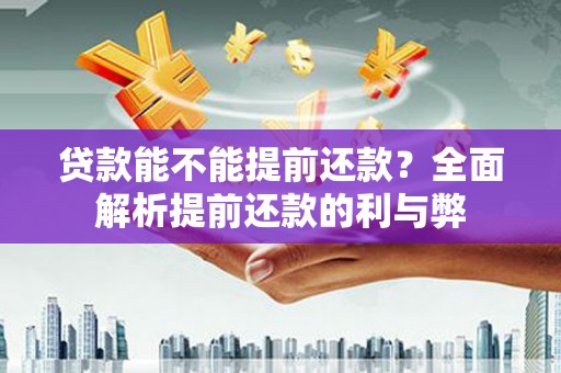 徐水贷款能不能提前还款？全面解析提前还款的利与弊