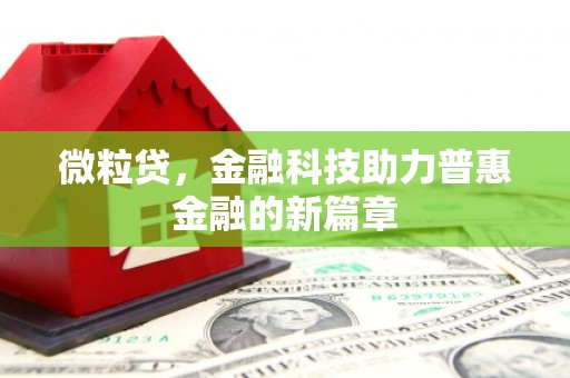 徐水微粒贷，金融科技助力普惠金融的新篇章