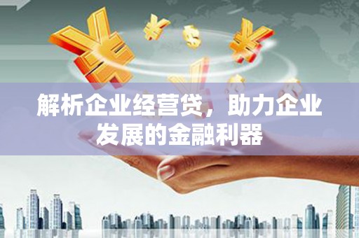 徐水解析企业经营贷，助力企业发展的金融利器