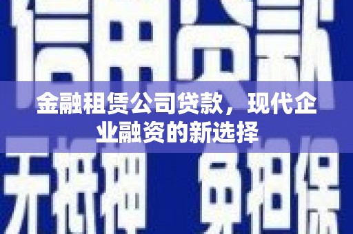徐水金融租赁公司贷款，现代企业融资的新选择