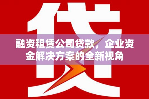 徐水融资租赁公司贷款，企业资金解决方案的全新视角