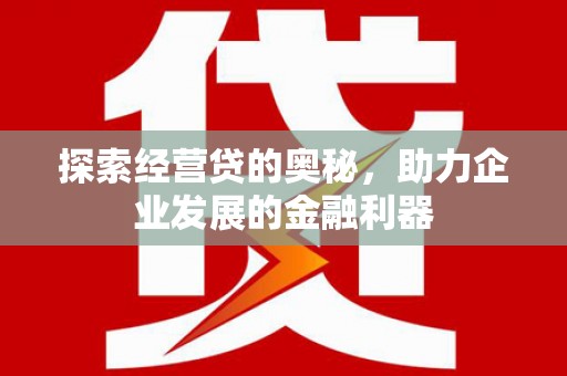 徐水探索经营贷的奥秘，助力企业发展的金融利器