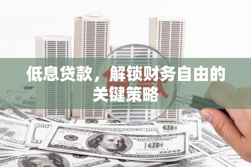 徐水低息贷款，解锁财务自由的关键策略