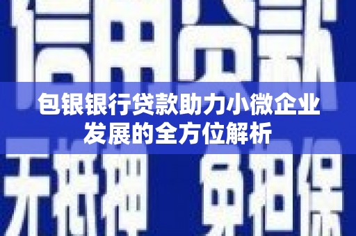 徐水包银银行贷款助力小微企业发展的全方位解析