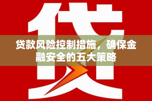 徐水贷款风险控制措施，确保金融安全的五大策略