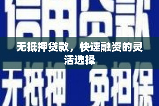 徐水无抵押贷款，快速融资的灵活选择