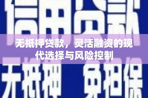 徐水无抵押贷款，灵活融资的现代选择与风险控制