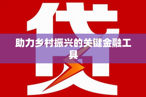 徐水助力乡村振兴的关键金融工具