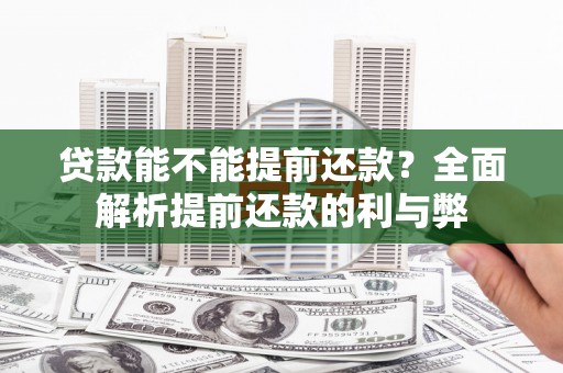 徐水贷款能不能提前还款？全面解析提前还款的利与弊