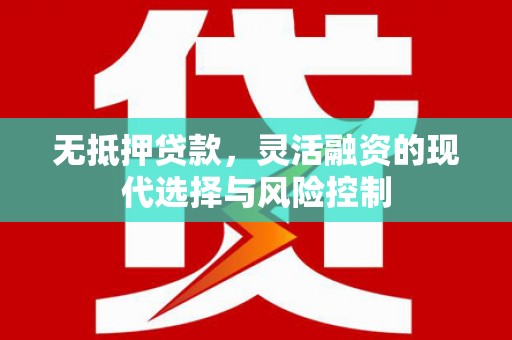 徐水无抵押贷款，灵活融资的现代选择与风险控制
