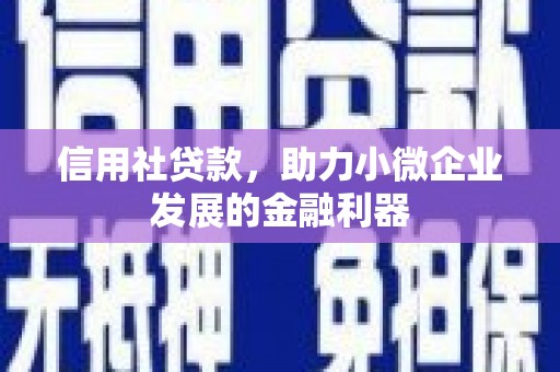 徐水信用社贷款，助力小微企业发展的金融利器