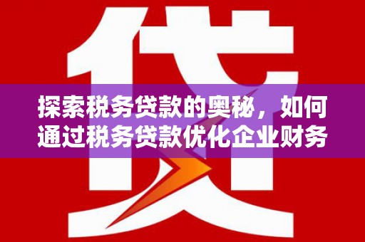 徐水探索税务贷款的奥秘，如何通过税务贷款优化企业财务