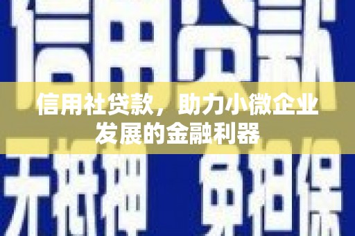 徐水信用社贷款，助力小微企业发展的金融利器