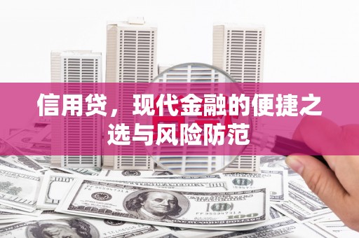 徐水信用贷，现代金融的便捷之选与风险防范