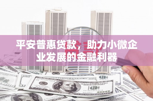 徐水平安普惠贷款，助力小微企业发展的金融利器