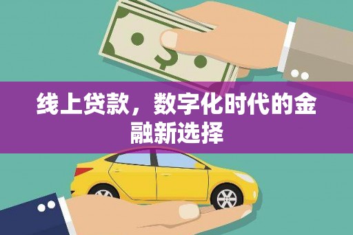 徐水线上贷款，数字化时代的金融新选择