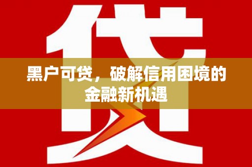 徐水黑户可贷，破解信用困境的金融新机遇