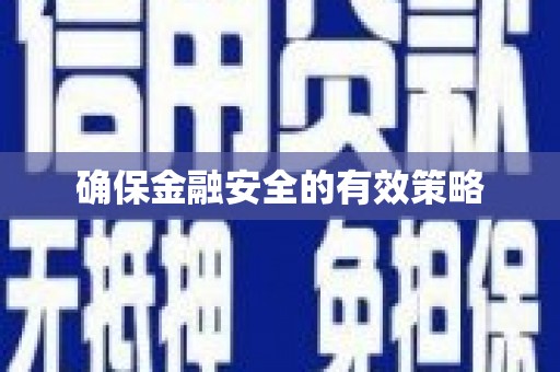 徐水确保金融安全的有效策略