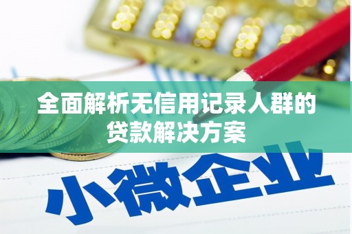 徐水全面解析无信用记录人群的贷款解决方案