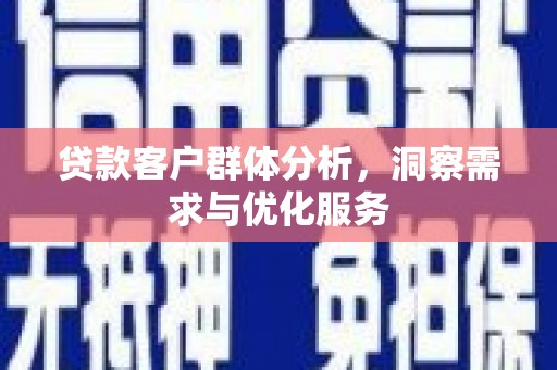 徐水贷款客户群体分析，洞察需求与优化服务